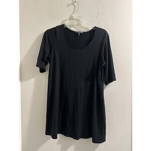 Eileen‎ Fisher Black short sleeve top Large Petite